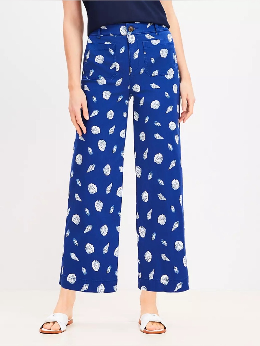 Ann Taylor Loft Palmer Wide
Leg Crop Pant In Shell Print Sz 0 Fine
Sapphire